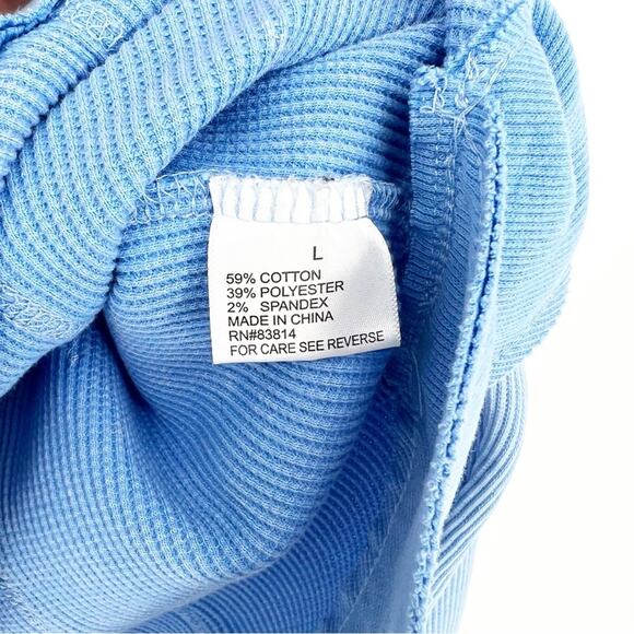 Sunnyside by Sundry Thermal Long Sleeve Top L Blue - Picture 5 of 7